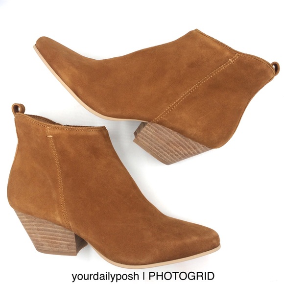 caramel suede booties